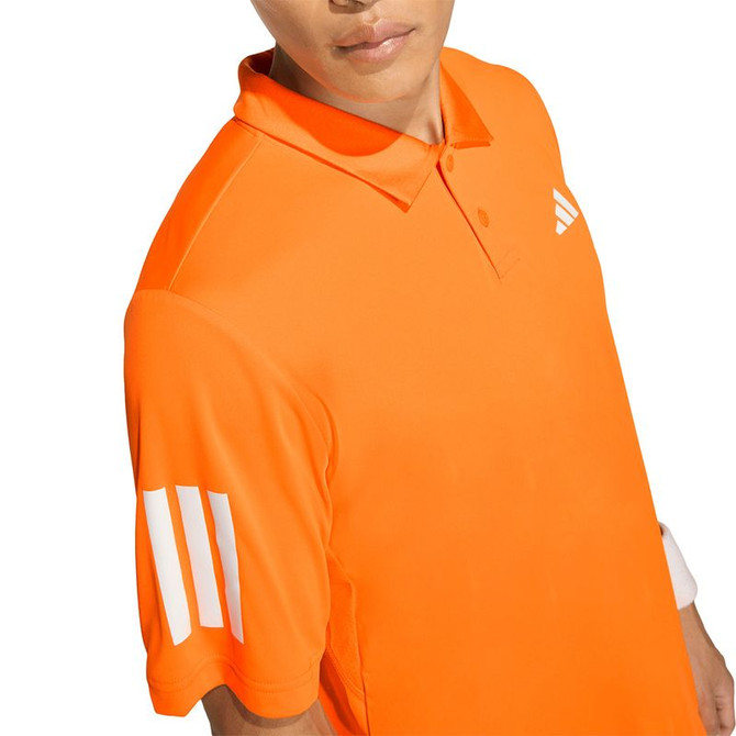 adidas Club 3 Stripe Polo - Pure Orange - 3