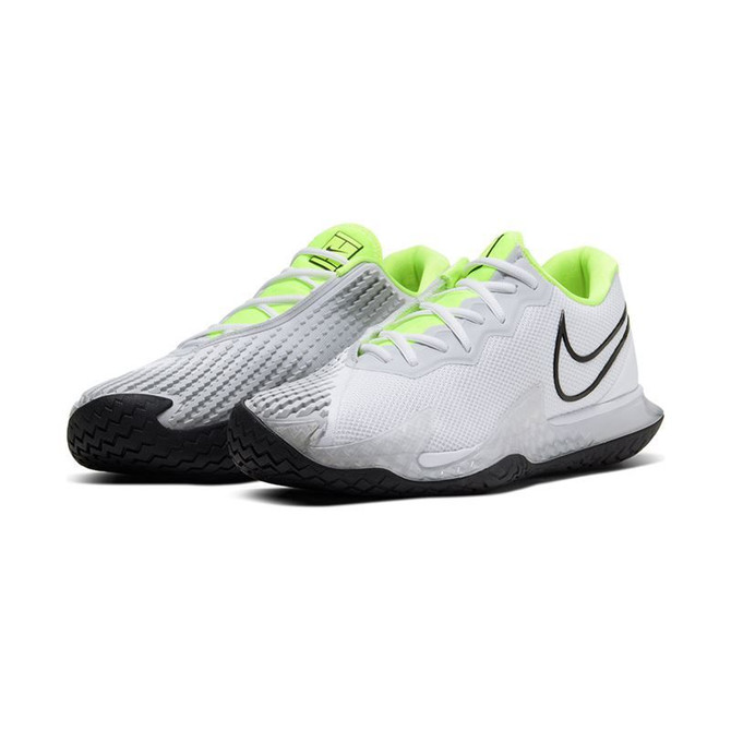 Nike Court Zoom Vapor Cage 4 Mens Tennis Shoe - White/Black/Volt/Pure Platinum - 4