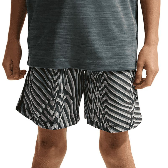 Nike Boys Dri Fit Printed Short - Black/Light Smoke Grey/White