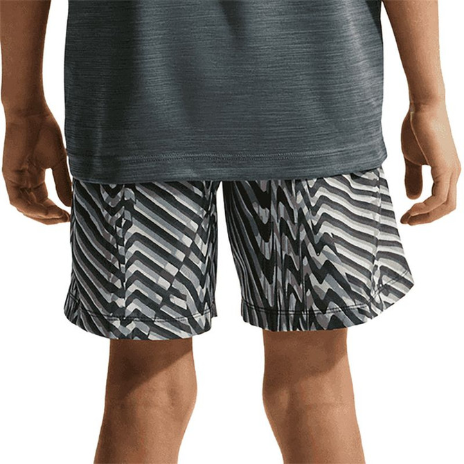 Nike Boys Dri Fit Printed Short - Black/Light Smoke Grey/White - 2