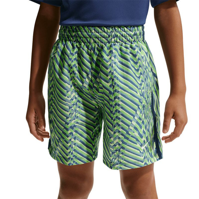 Nike Boys Dri Fit Printed Short - Light Liquid Lime/Mystic Navy/White
