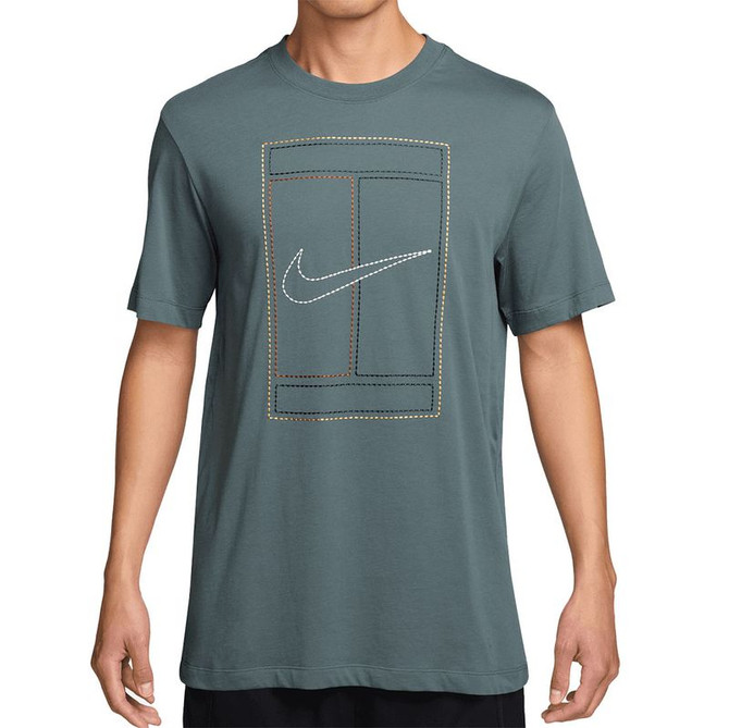 Nike Court Heritage Tee Shirt - Mineral Slate