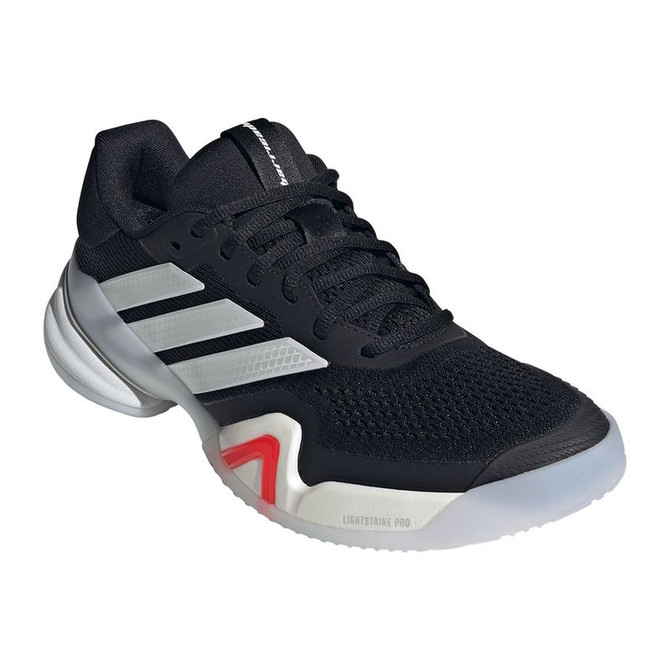 adidas Barricade 14 Mens Tennis Shoe - Core Black/Zero Metallic/Lucid Red - 4