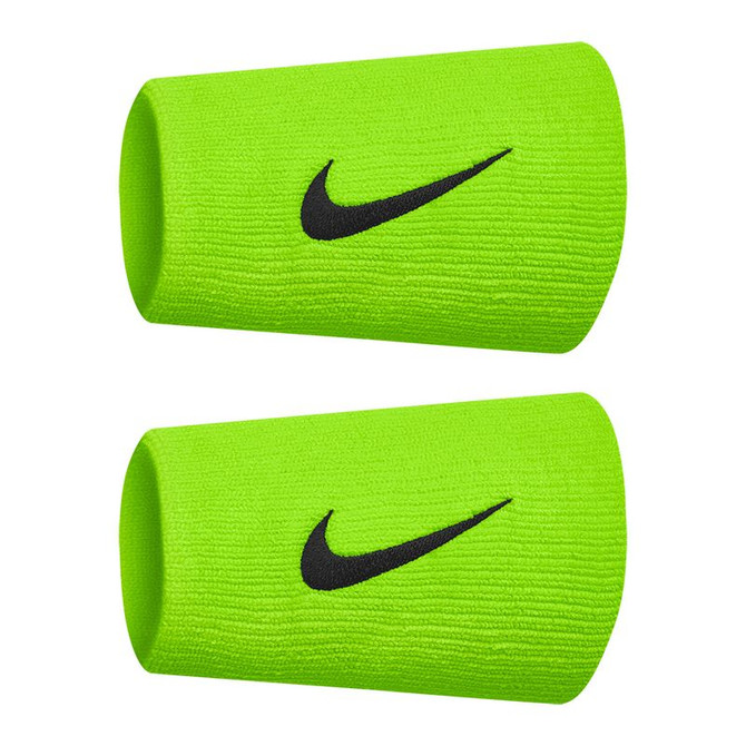 Nike Tennis Premier Doublewide Wristbands - Mean Green/Black