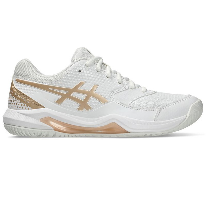 Asics Gel Dedicate 8 Womens Pickleball Shoe - White/Champagne