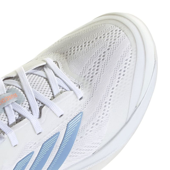 adidas Avacourt 3 Womens Tennis Shoe - White/Halo Blue/Beam Orange - Final Sale - 8