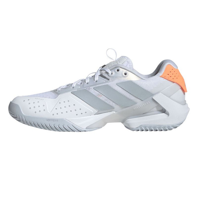 adidas Adizero Ubersonic 5 Womens Tennis Shoe - White/Halo Blue/Beam Orange - 3