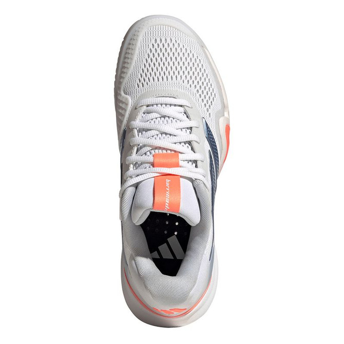 adidas Barricade 14 Womens Tennis Shoe - White/Halo Blue/Beam Orange - 6