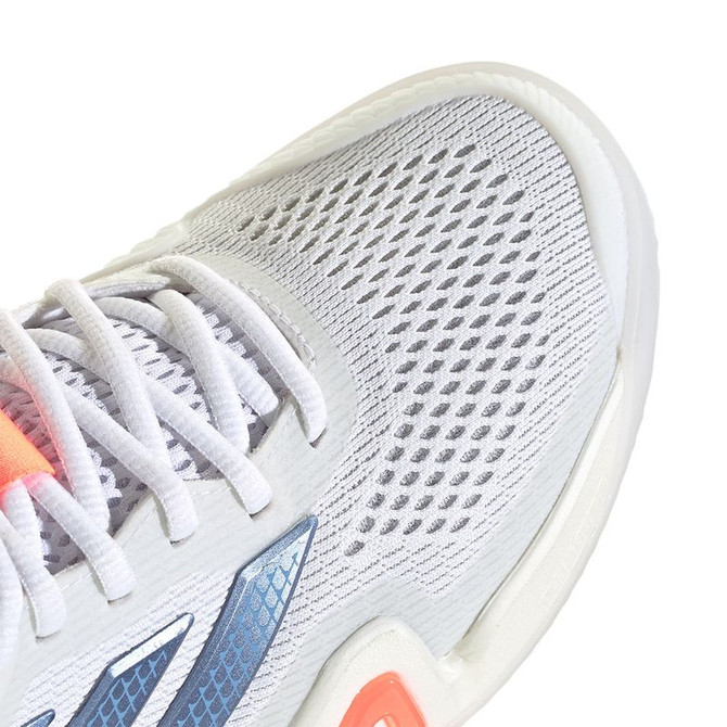 adidas Barricade 14 Womens Tennis Shoe - White/Halo Blue/Beam Orange - 8