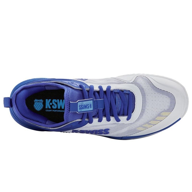 K Swiss Hypercourt Pinnacle Mens Tennis Shoe - White/Dazzling Blue/Baltic Sea - 7
