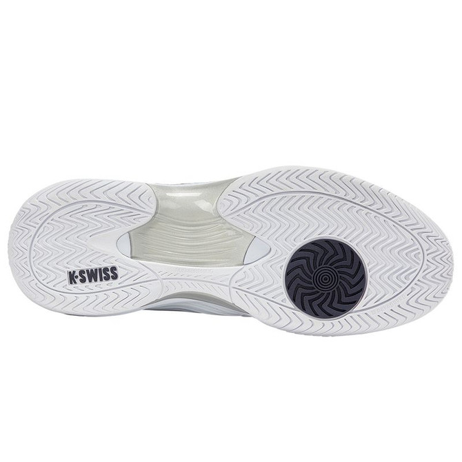 K Swiss Hypercourt Express 3 Wide (2E) Mens Tennis Shoe - White/Peacoat/Silver - 2