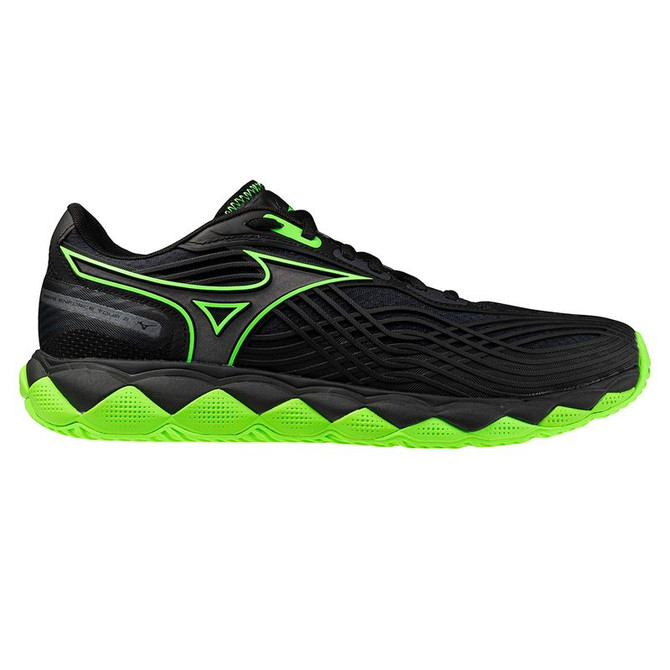 Mizuno Wave Enforce Tour 2 Mens Tennis Shoe - Black/Glowing Apple