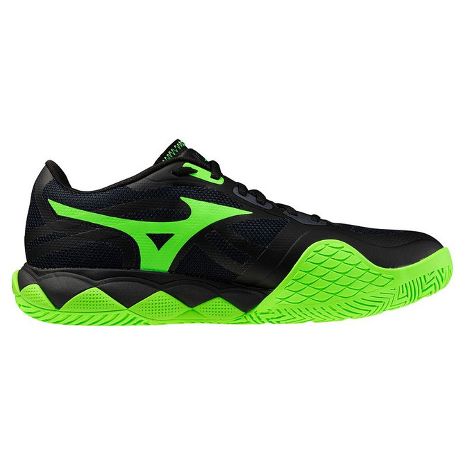 Mizuno Wave Enforce Tour 2 Mens Tennis Shoe - Black/Glowing Apple - 3