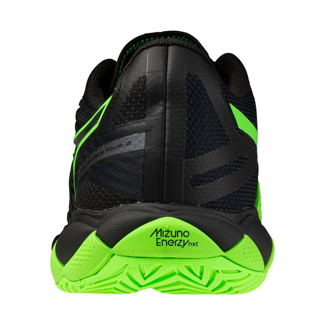 Mizuno Wave Enforce Tour 2 Mens Tennis Shoe - Black/Glowing Apple - 5