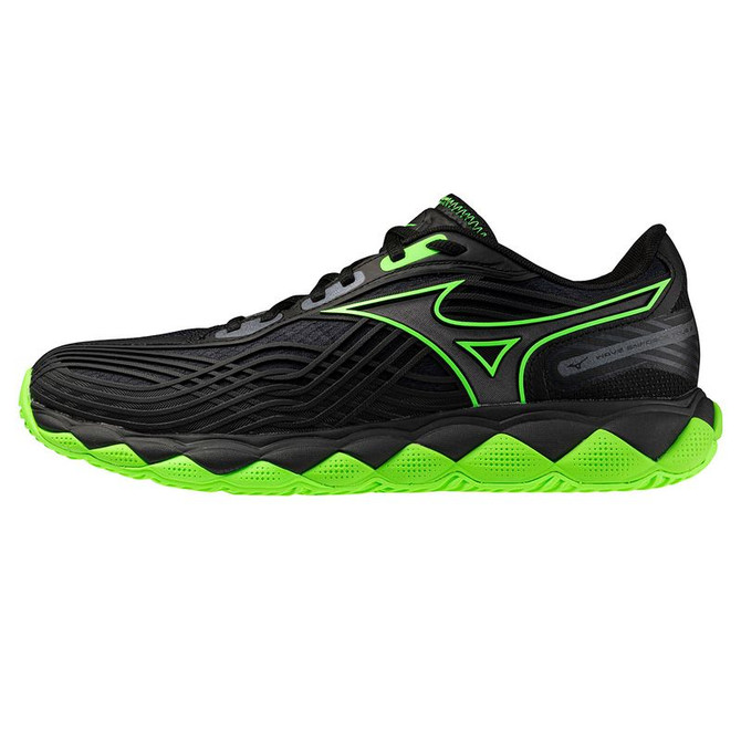 Mizuno Wave Enforce Tour 2 Mens Tennis Shoe - Black/Glowing Apple - 6