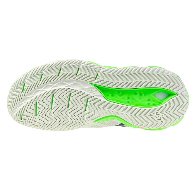 Mizuno Wave Enforce Tour 2 Womens Tennis Shoe - Phantom Green/Glowing Apple - 2