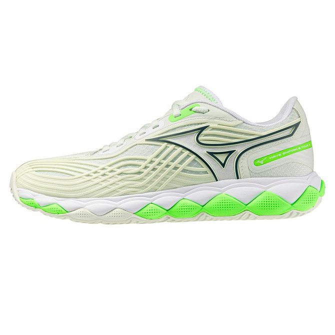Mizuno Wave Enforce Tour 2 Womens Tennis Shoe - Phantom Green/Glowing Apple - 6