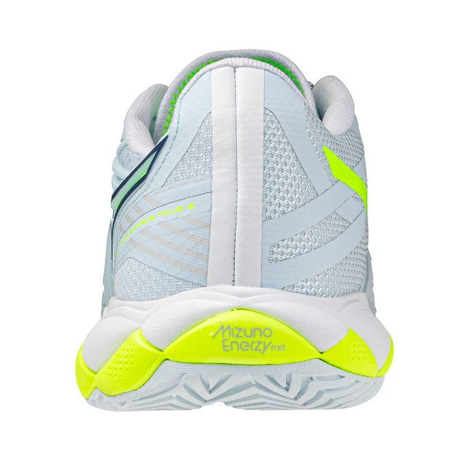 Mizuno Wave Enforce Tour 2 Womens Tennis Shoe - Ice Water/Lightning Yellow - 4