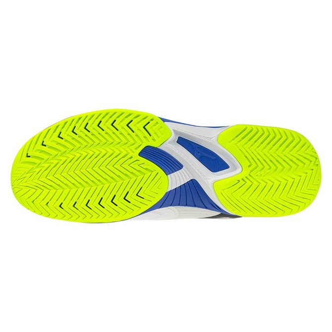Mizuno Wave Exceed Court Mens Tennis Shoe - White/Dazzling Blue - 2