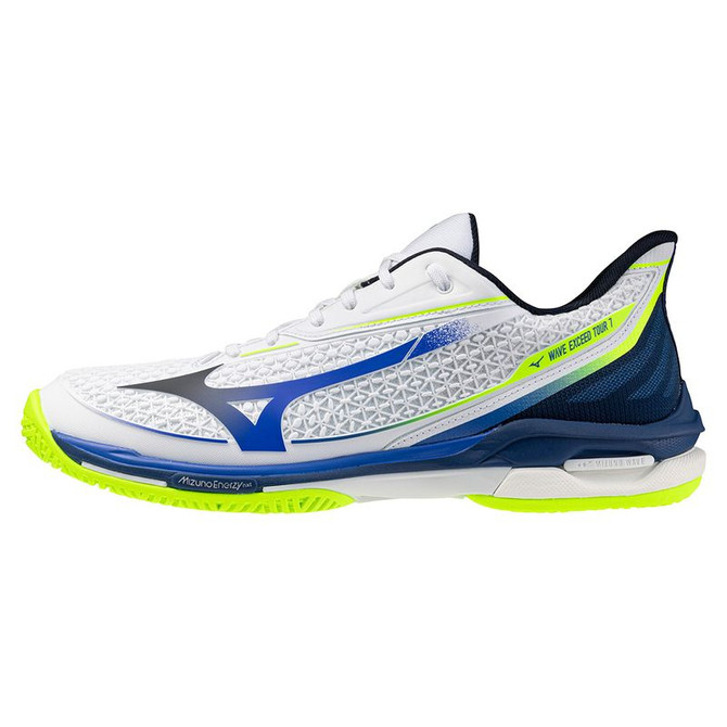Mizuno Wave Exceed Tour 7 Mens Tennis Shoe - White/Dazzling Blue - 5