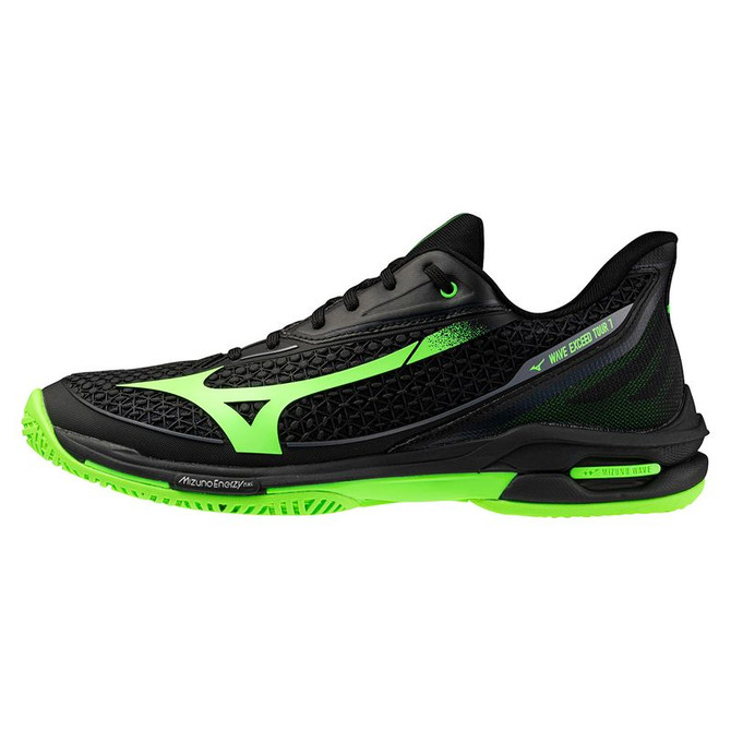 Mizuno Wave Exceed Tour 7 Mens Tennis Shoe - Black/Glowing Apple - 3