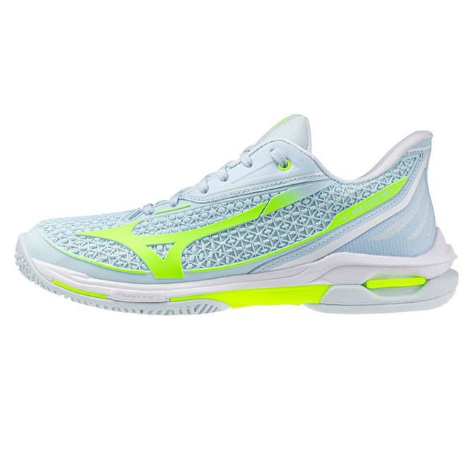 Mizuno Wave Exceed Tour 7 Womens Tennis Shoe - Ice Water/Lightning Yellow - 6