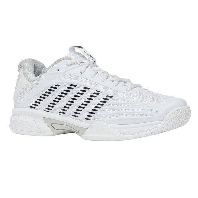 K Swiss Hypercourt Express 3 Junior Tennis Shoe - White/Dawn Blue/Black - 4