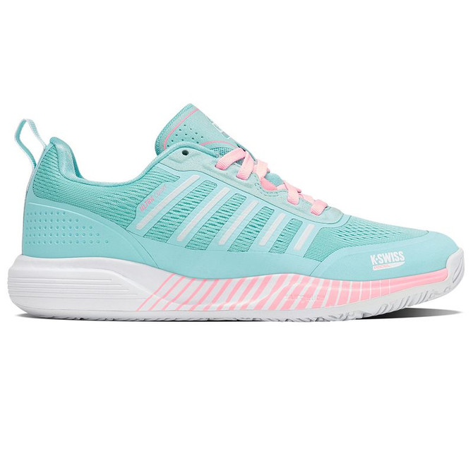 K Swiss Ultra Court Womens Padel Shoe - Soft Neon Blue/White/Neon Bubble Gum