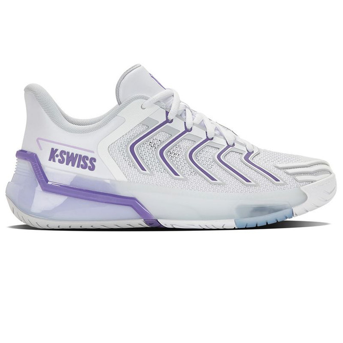 K Swiss Ultrashot 4 Womens Tennis Shoe - White/Lunar Rock/Purple Haze