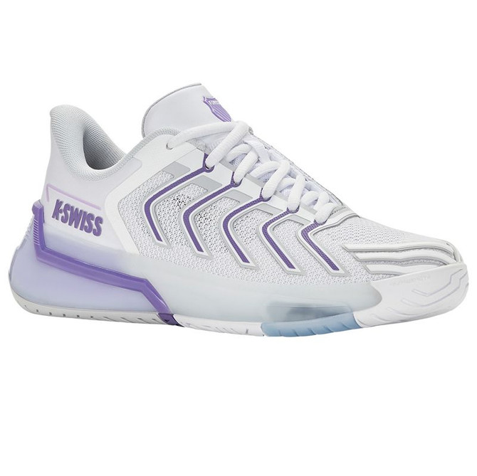 K Swiss Ultrashot 4 Womens Tennis Shoe - White/Lunar Rock/Purple Haze - 4
