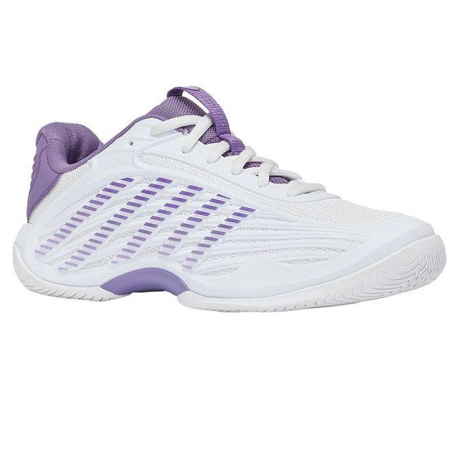 K Swiss Hypercourt Express 3 Womens Tennis Shoe - White/Purple Haze/Lunar Rock - 4