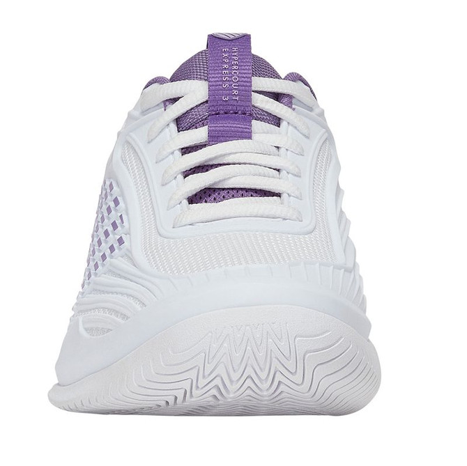 K Swiss Hypercourt Express 3 Womens Tennis Shoe - White/Purple Haze/Lunar Rock - 5