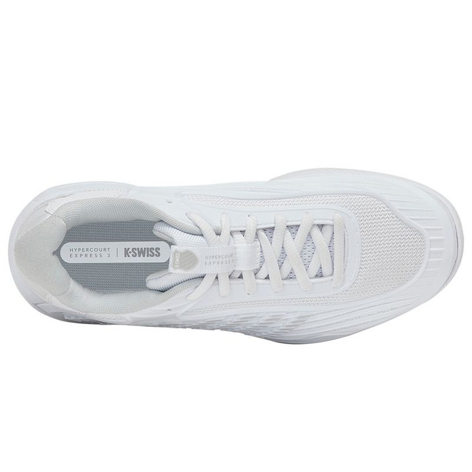 K Swiss Hypercourt Express 3 Womens Tennis Shoe - White/Dawn Blue/Silver - 7
