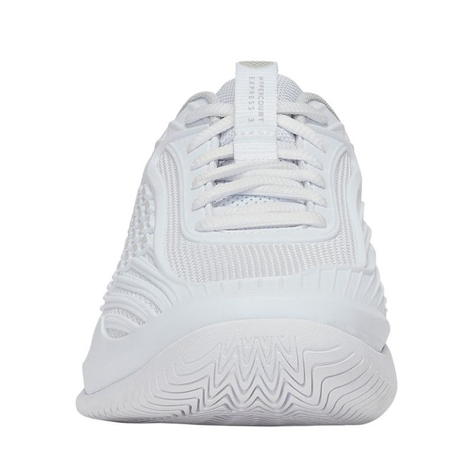 K Swiss Hypercourt Express 3 Womens Clay Tennis Shoe - White/Dawn Blue/Silver - 3