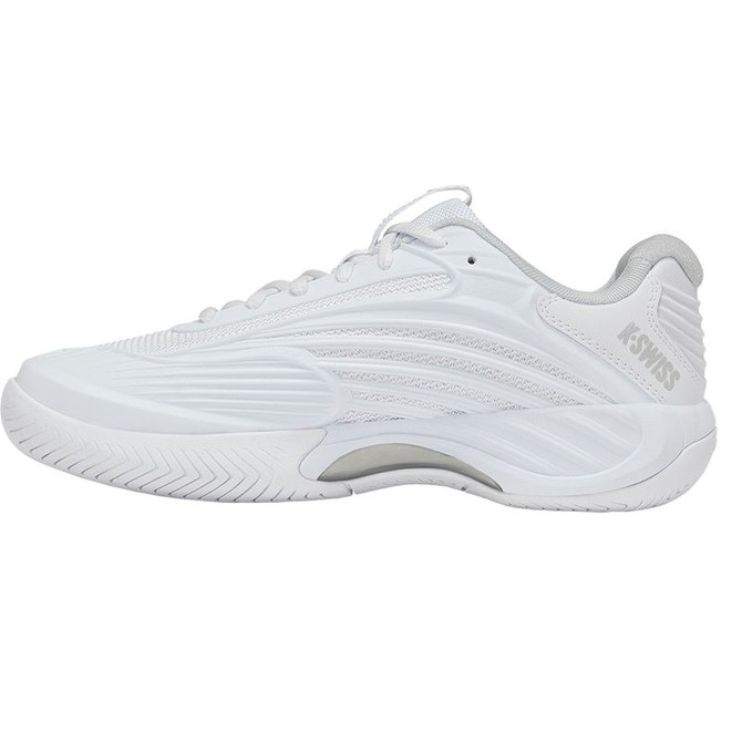 K Swiss Hypercourt Express 3 Wide (D) Womens Tennis Shoe - White/Dawn Blue/Silver - 3