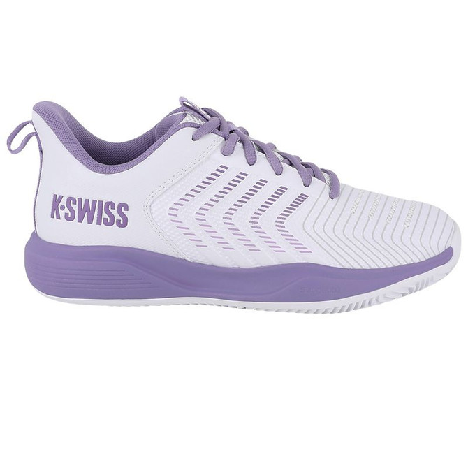 K Swiss Ultrashot Light Womens Tennis Shoe - White/Purple Haze/Neon Lavendar