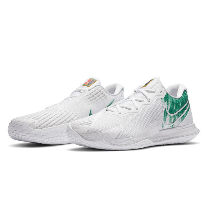 Nike Court Zoom Vapor Cage 4 Mens Tennis Shoe - White/Clover - 5