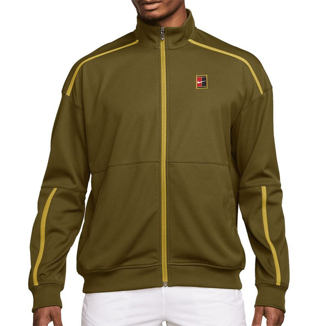Nike Court Heritage Jacket - Olive Flak/Saffron Quartz