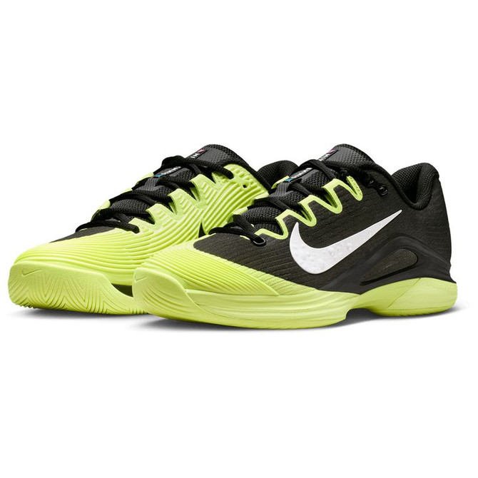 Nike Zoom Vapor 12 Premium Womens Tennis Shoe - Black/White/Lemon Twist/Blue - 4