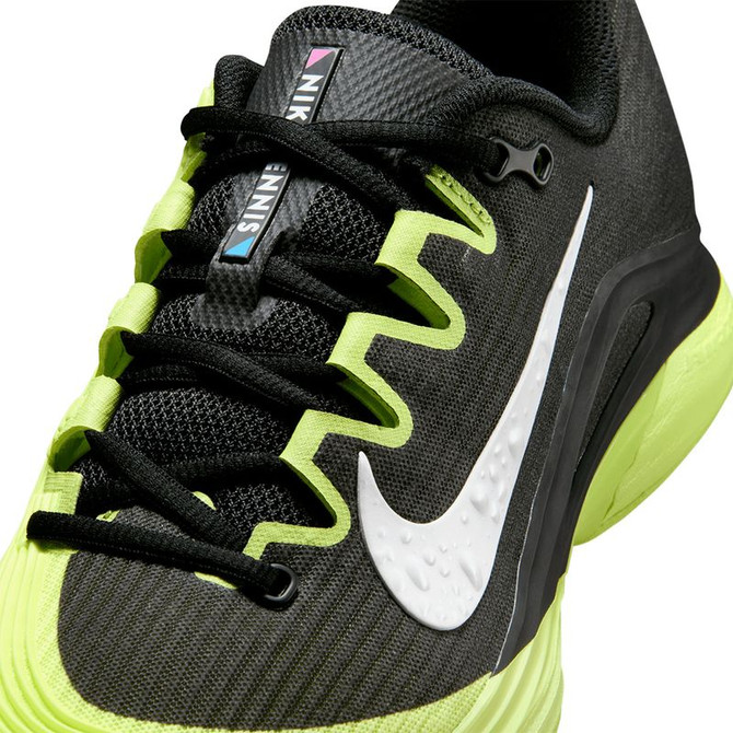 Nike Zoom Vapor 12 Premium Womens Tennis Shoe - Black/White/Lemon Twist/Blue - 7