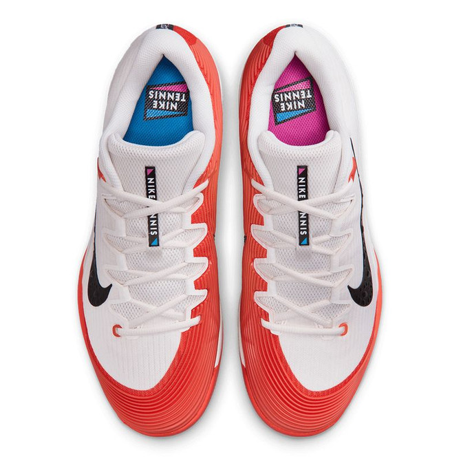 Nike Zoom Vapor 12 Premium Mens Tennis Shoe - Sail/Black/Turf Orange/Blue - 3