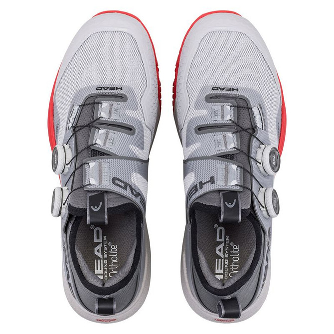 Head Motion Pro BOA Mens Pickleball Shoe - Light Grey/Red - 5