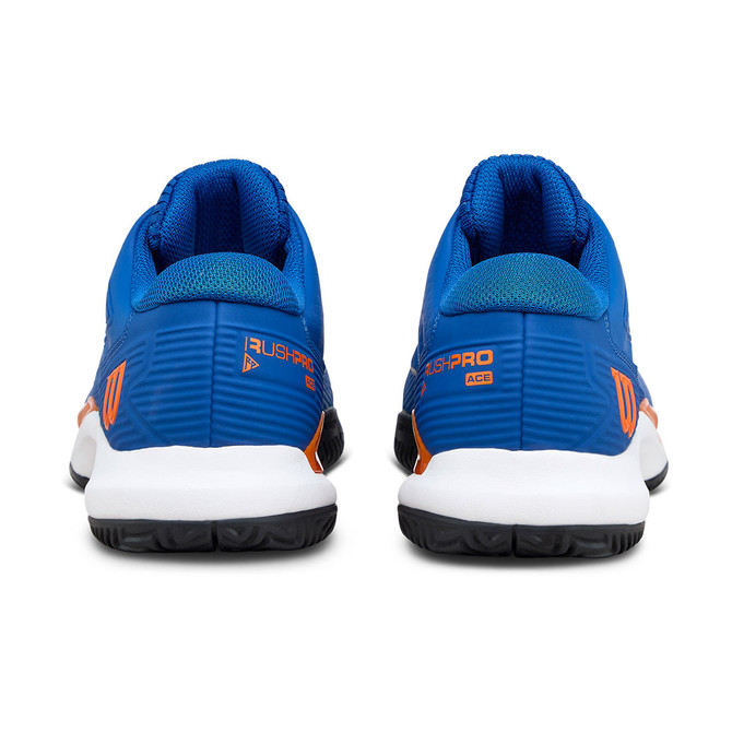 Wilson Rush Pro Ace Junior Tennis Shoe - Deja Vu Blue/Orange Tiger/White