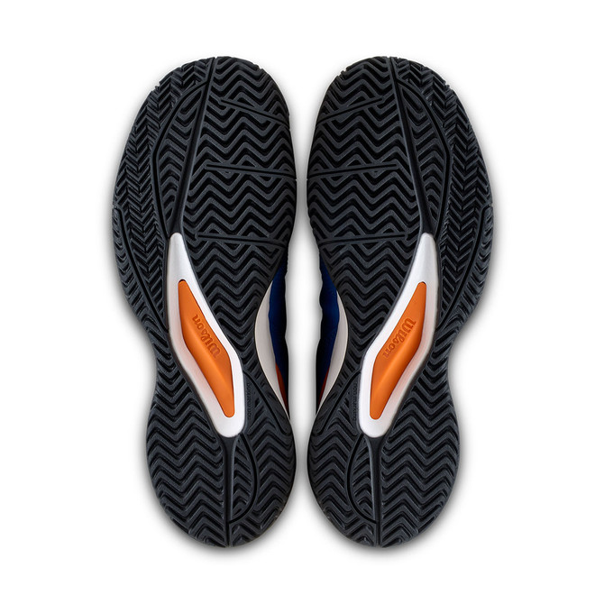 Wilson Rush Pro Ace Junior Tennis Shoe - Deja Vu Blue/Orange Tiger/White