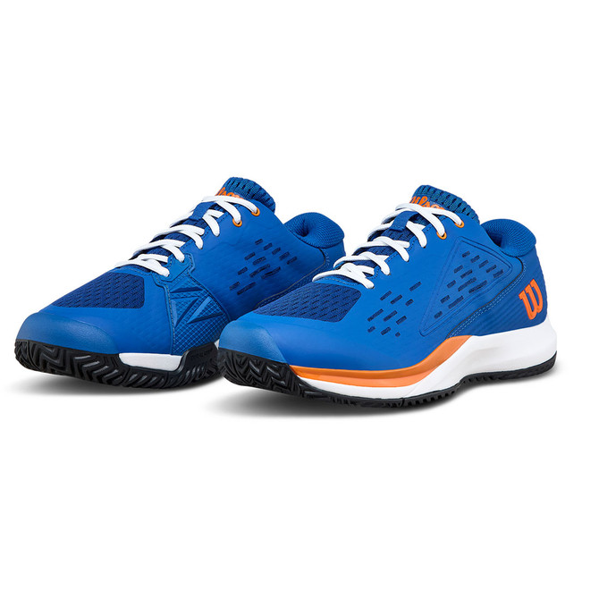 Wilson Rush Pro Ace Junior Tennis Shoe - Deja Vu Blue/Orange Tiger/White