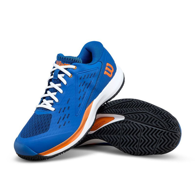 Wilson Rush Pro Ace Junior Tennis Shoe - Deja Vu Blue/Orange Tiger/White - 3