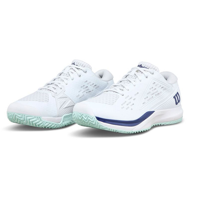 Wilson Rush Pro Ace Junior Tennis Shoe - White/Bay/Skipper Blue - 4
