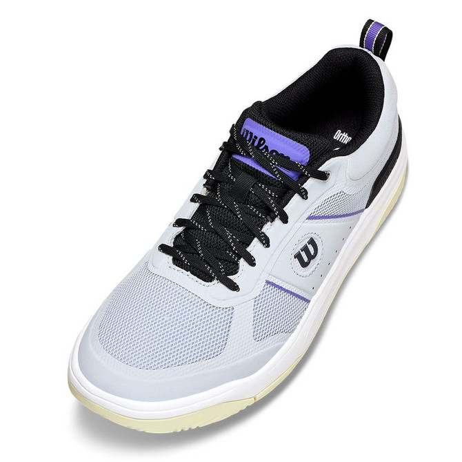 Wilson Pickle Pro Mens Pickleball Shoe - Gray Dawn/Black/Tender Yellow - 4