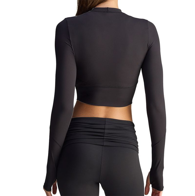 adidas by Stella McCartney Long Sleeve Crop Top - Black - 2