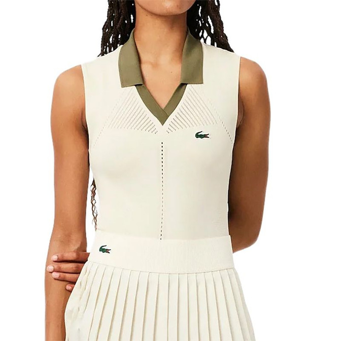 Lacoste On Court Sleeveless Tank Top - Off White - 3